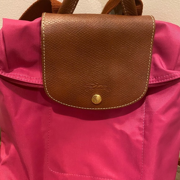 Longchamp Pink and Brown Backpack - Picture 2 of 4